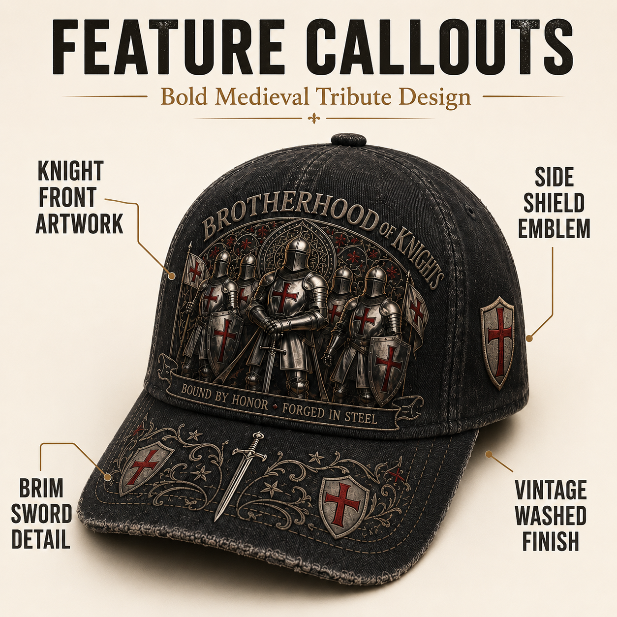 LIMITED-TIME 50% OFF! ⚔️ Brotherhood Of Knights Honor Cap