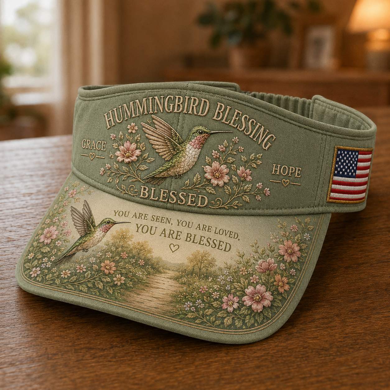 🔥Last Day 50% OFF - 🐦Hummingbird Blessing Faith Garden Sun Visor