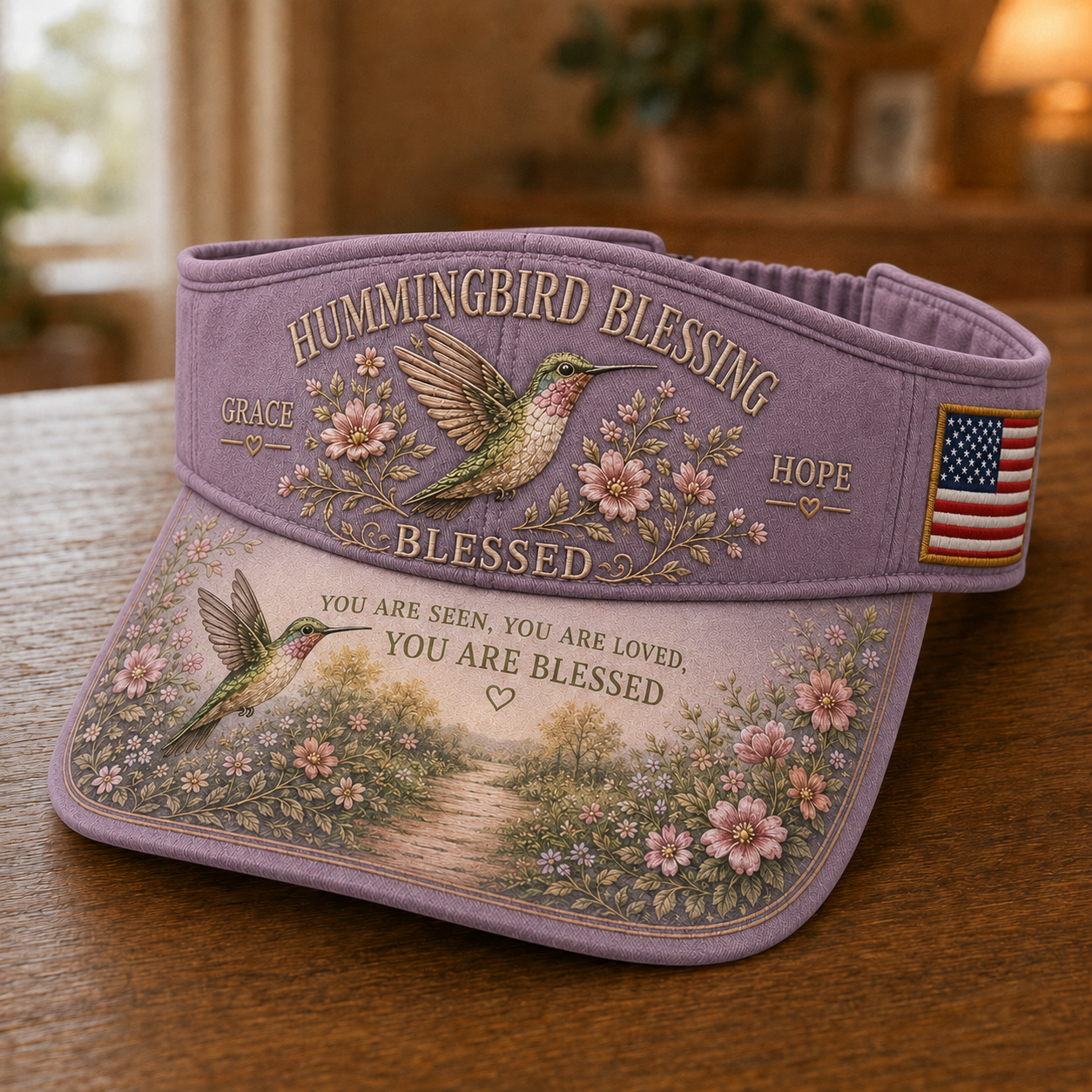 🔥Last Day 50% OFF - 🐦Hummingbird Blessing Faith Garden Sun Visor