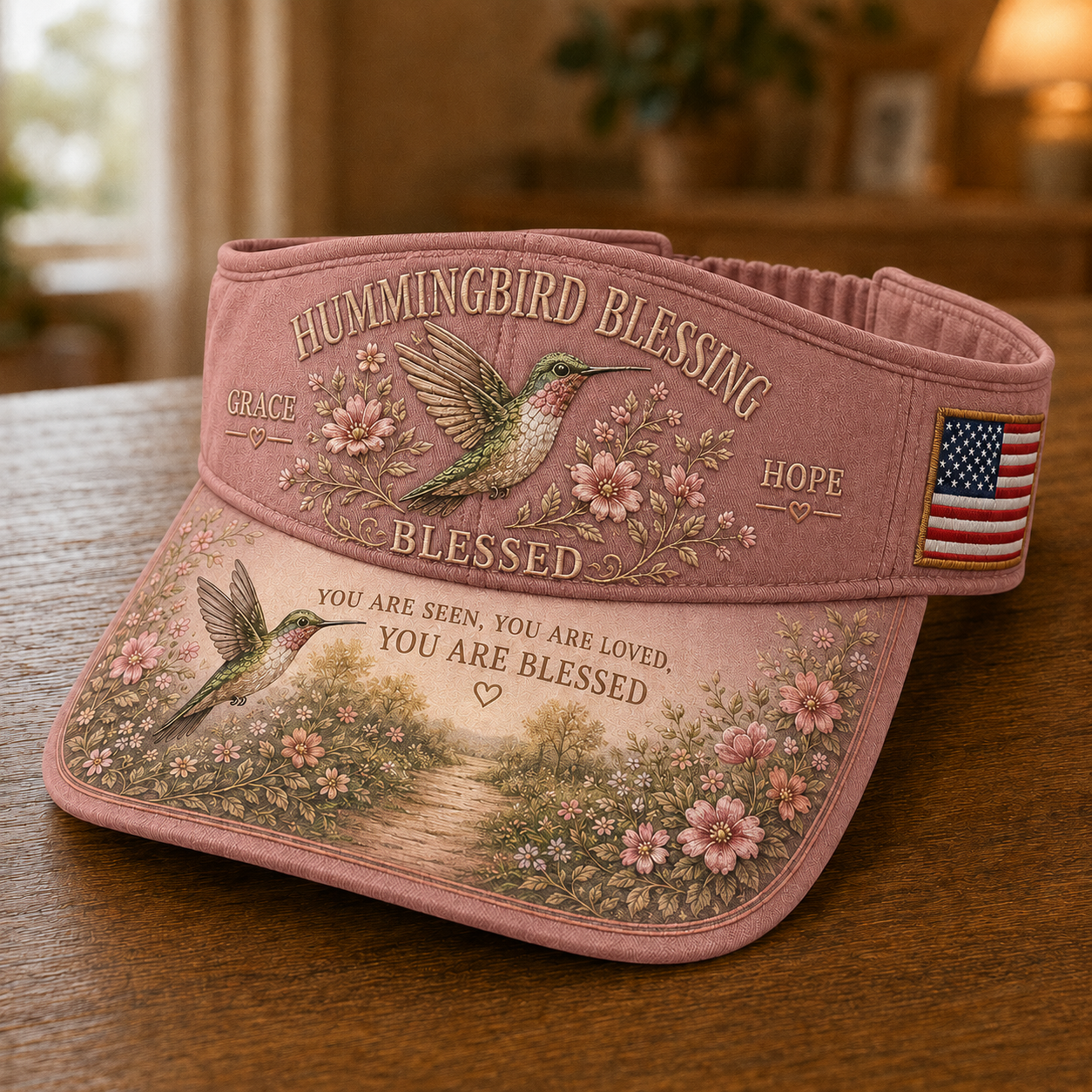 🔥Last Day 50% OFF - 🐦Hummingbird Blessing Faith Garden Sun Visor