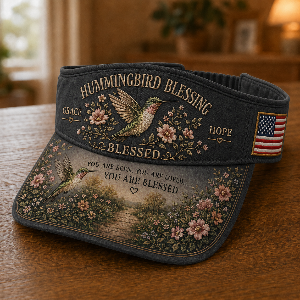 🔥Last Day 50% OFF - 🐦Hummingbird Blessing Faith Garden Sun Visor