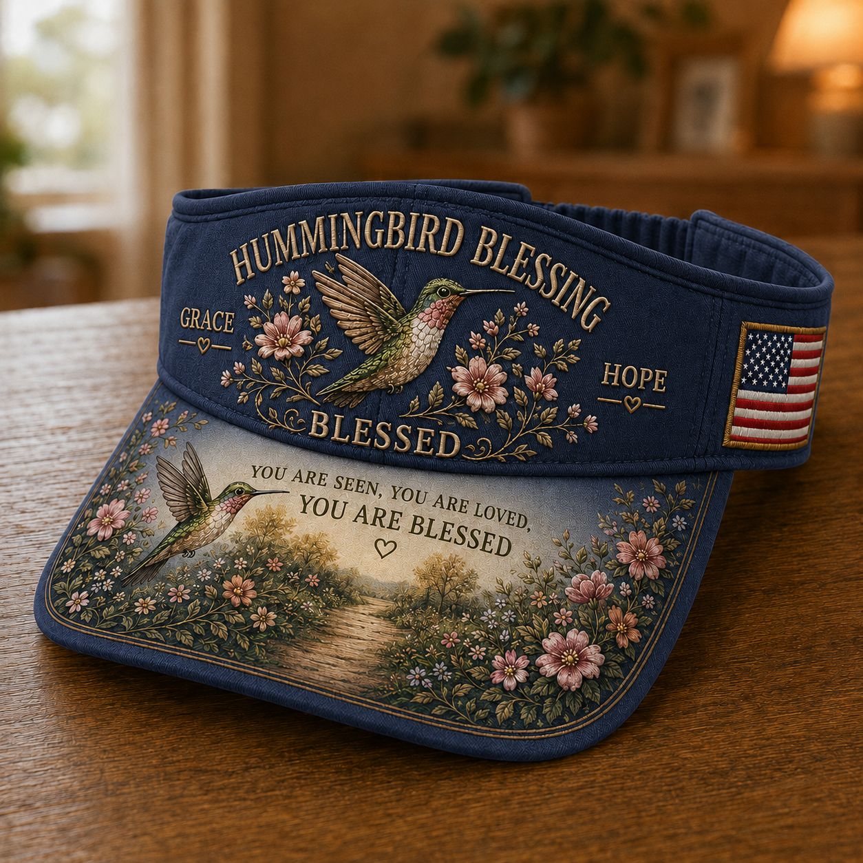 🔥Last Day 50% OFF - 🐦Hummingbird Blessing Faith Garden Sun Visor