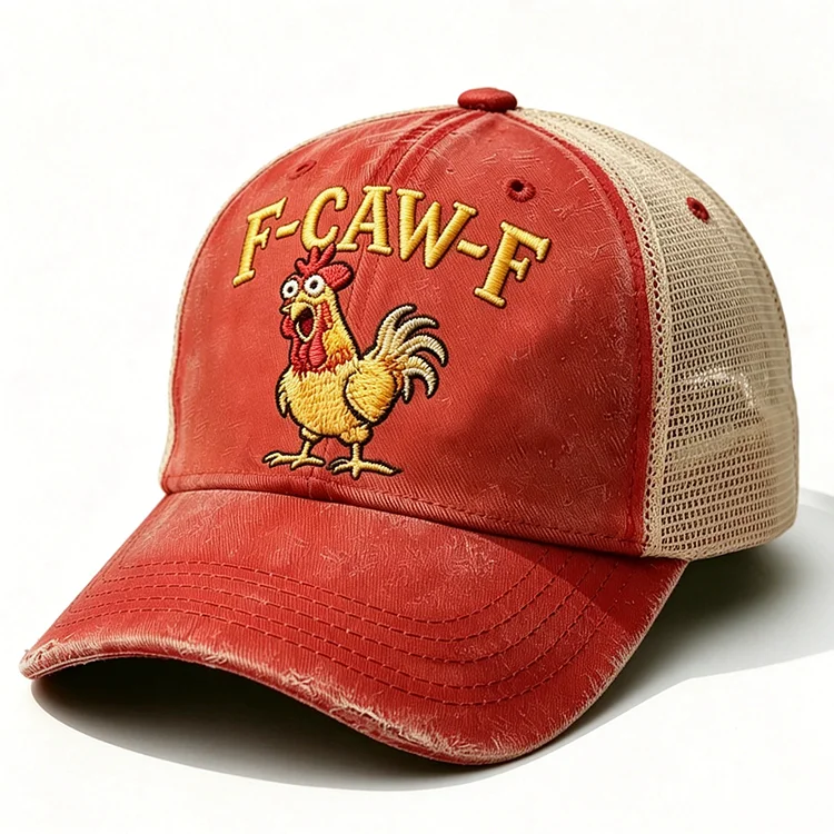 🔥Last Day 50% OFF🐔"F-CAW-F Rooster Funny Patchwork" Trucker Cap