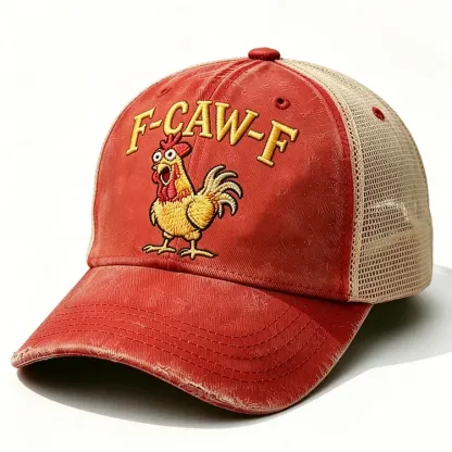 🔥Last Day 50% OFF🐔"F-CAW-F Rooster Funny Patchwork" Trucker Cap