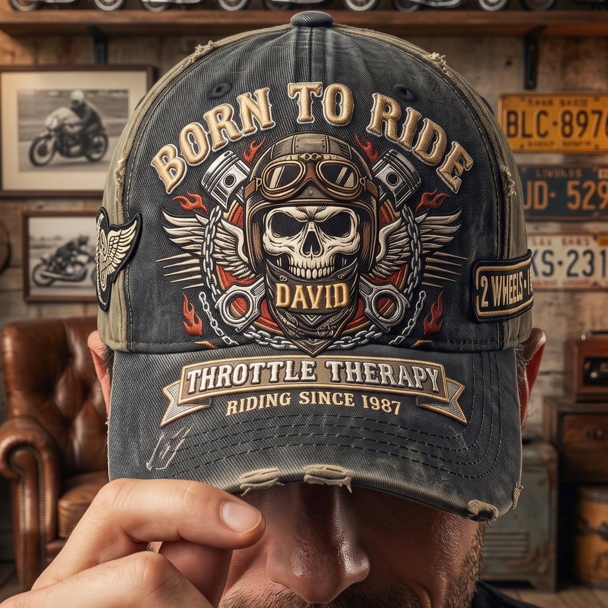 🔥HOT SALE 50% OFF🔥Vintage Rider Skull Classic Cap - Personalized Gifts