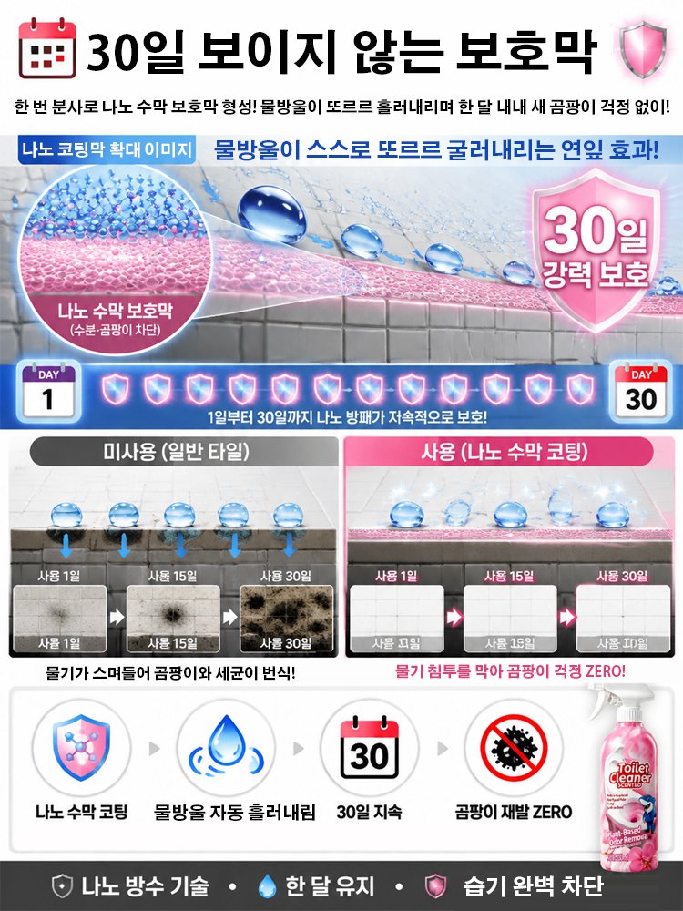 뿌리는 즉시 싹 녹여버리는 초강력 곰팡이 박멸 스프레이