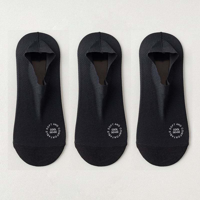 🔥 3-Pair Invisible Grip Socks Pack 🧦 – Breathable Low-Cut Anti-Slip Sweat-Absorbing Design
