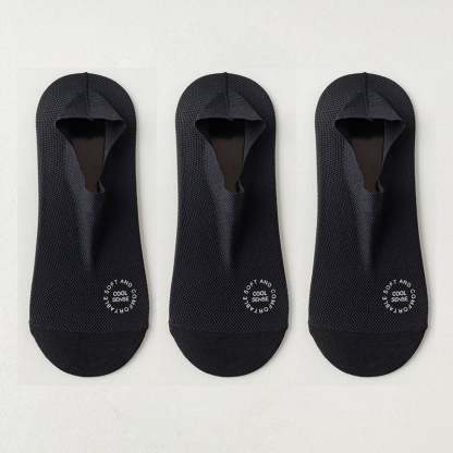 🔥 3-Pair Invisible Grip Socks Pack 🧦 – Breathable Low-Cut Anti-Slip Sweat-Absorbing Design