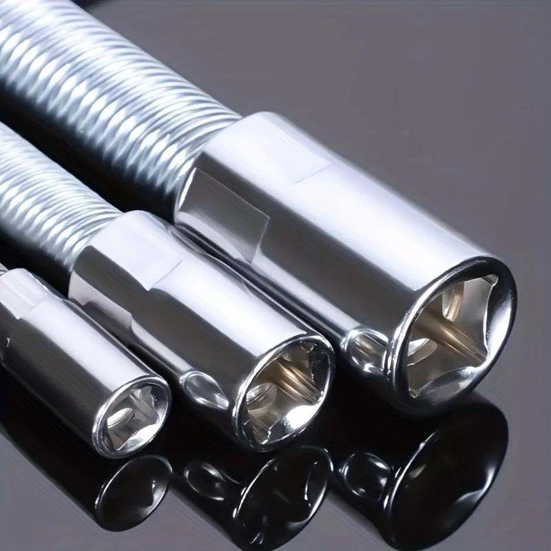 2026 Hot Sale💖Socket Ratchet Wrench Set - 3 Bendable Shafts, Wrench Extender Tool, Connecting Rod