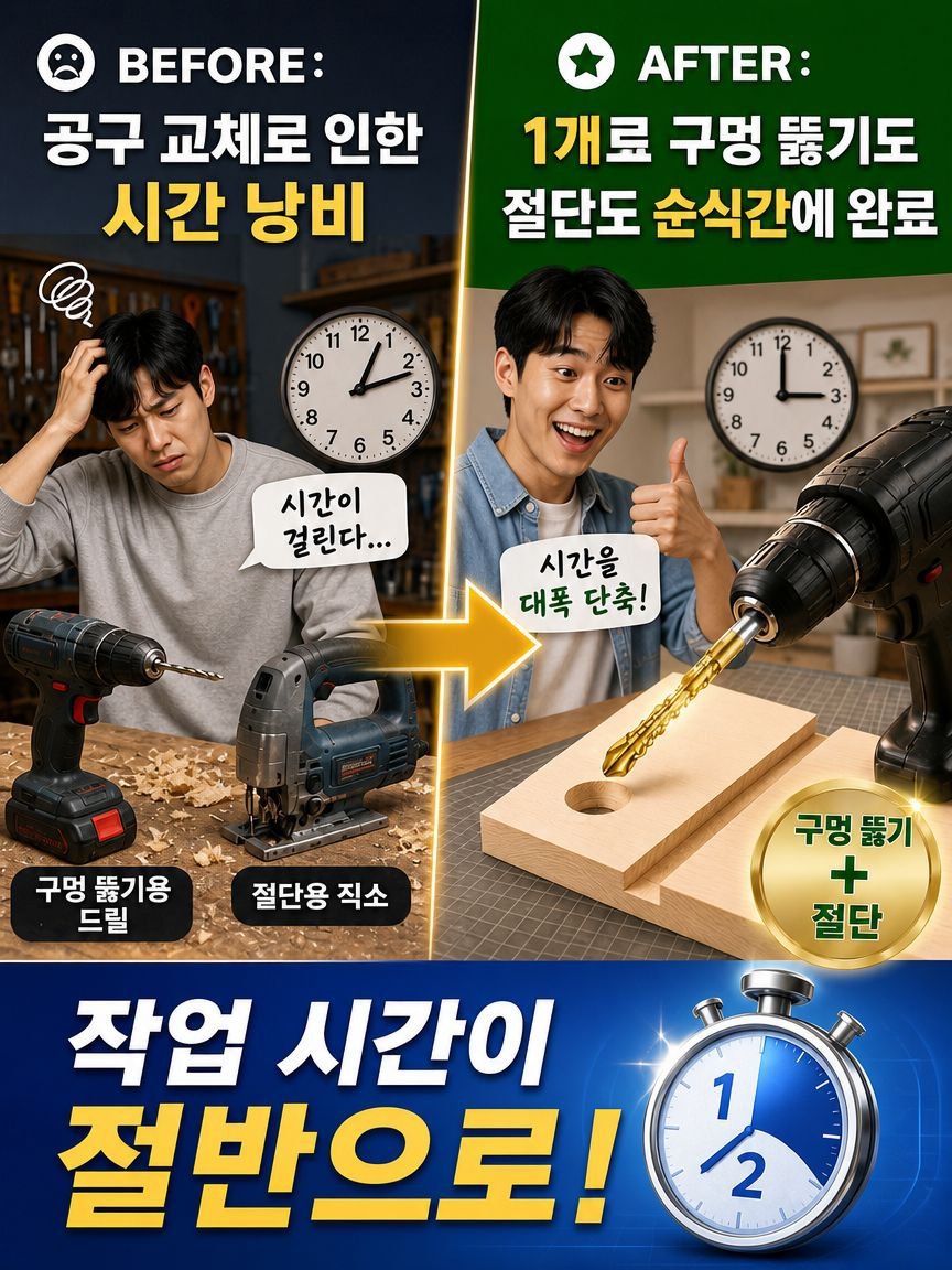 고강도 나선형 측면 날 다기능 드릴 비트는 날이 예리하고 내마모성이 뛰어나며, 구멍 뚫기뿐만 아니라 절단도 가능합니다!