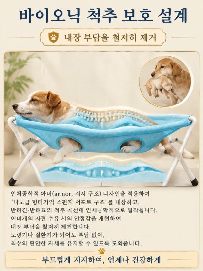 애완동물 목욕용 해먹, 발톱 정리 및 긁힘과 물림 방지를 위한 고정 장치.