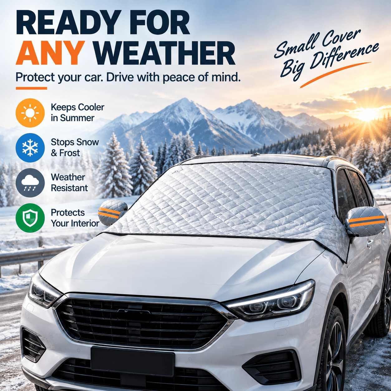 🔥LAST DAY SALE 50% OFF-🚗 Magnetic Windshield Cover – All-Season Sun, Snow & Frost Protector for Cars, SUVs & Trucks