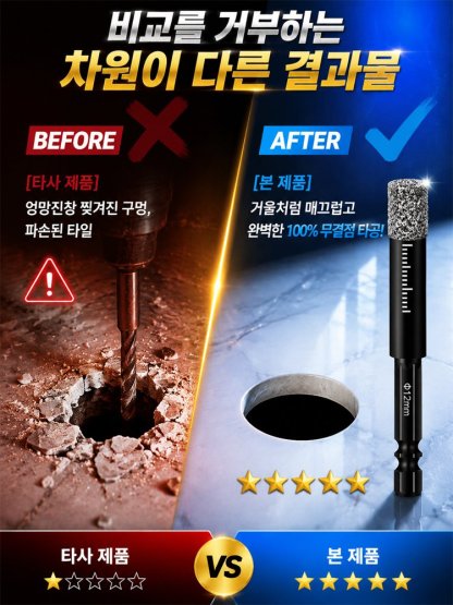 콘크리트 타일도 쉽게 뚫는 초강력 만능 육각 드릴비트