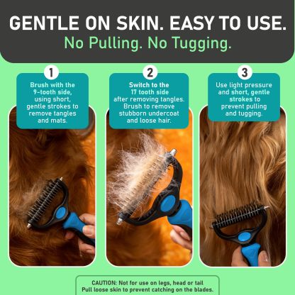 Professional Double-Sided Pet Grooming Rake ✨ Undercoat Deshedding Tool for Dogs & Cats 🐶🐱