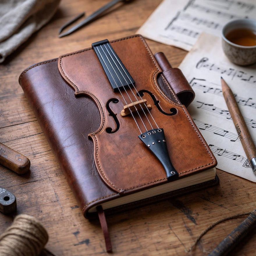 🔥HOT SALE - Vintage Violin Leather Notebook