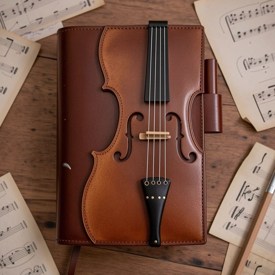 🔥HOT SALE - Vintage Violin Leather Notebook