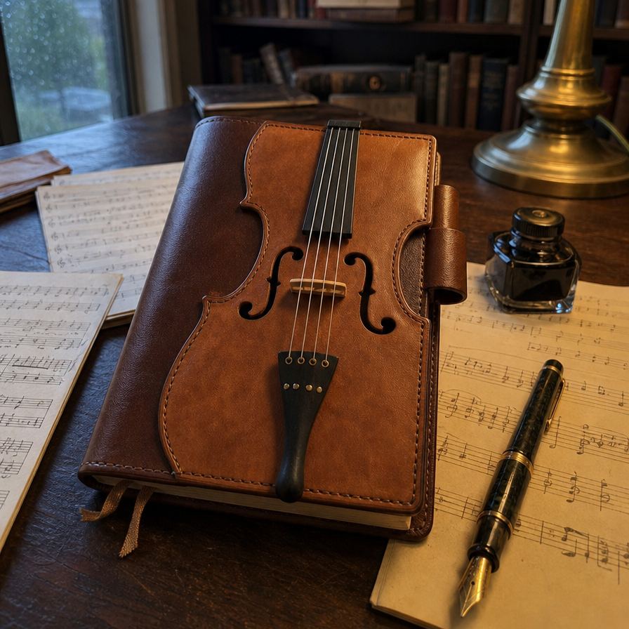 🔥HOT SALE - Vintage Violin Leather Notebook