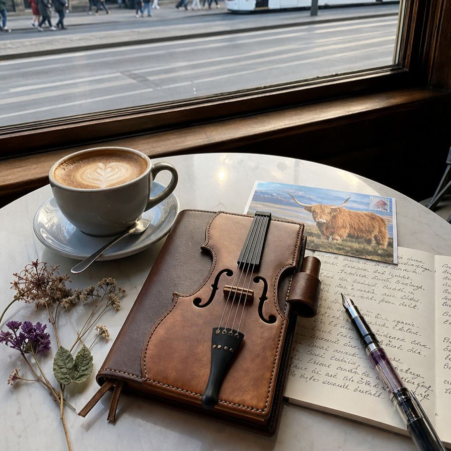 🔥HOT SALE - Vintage Violin Leather Notebook