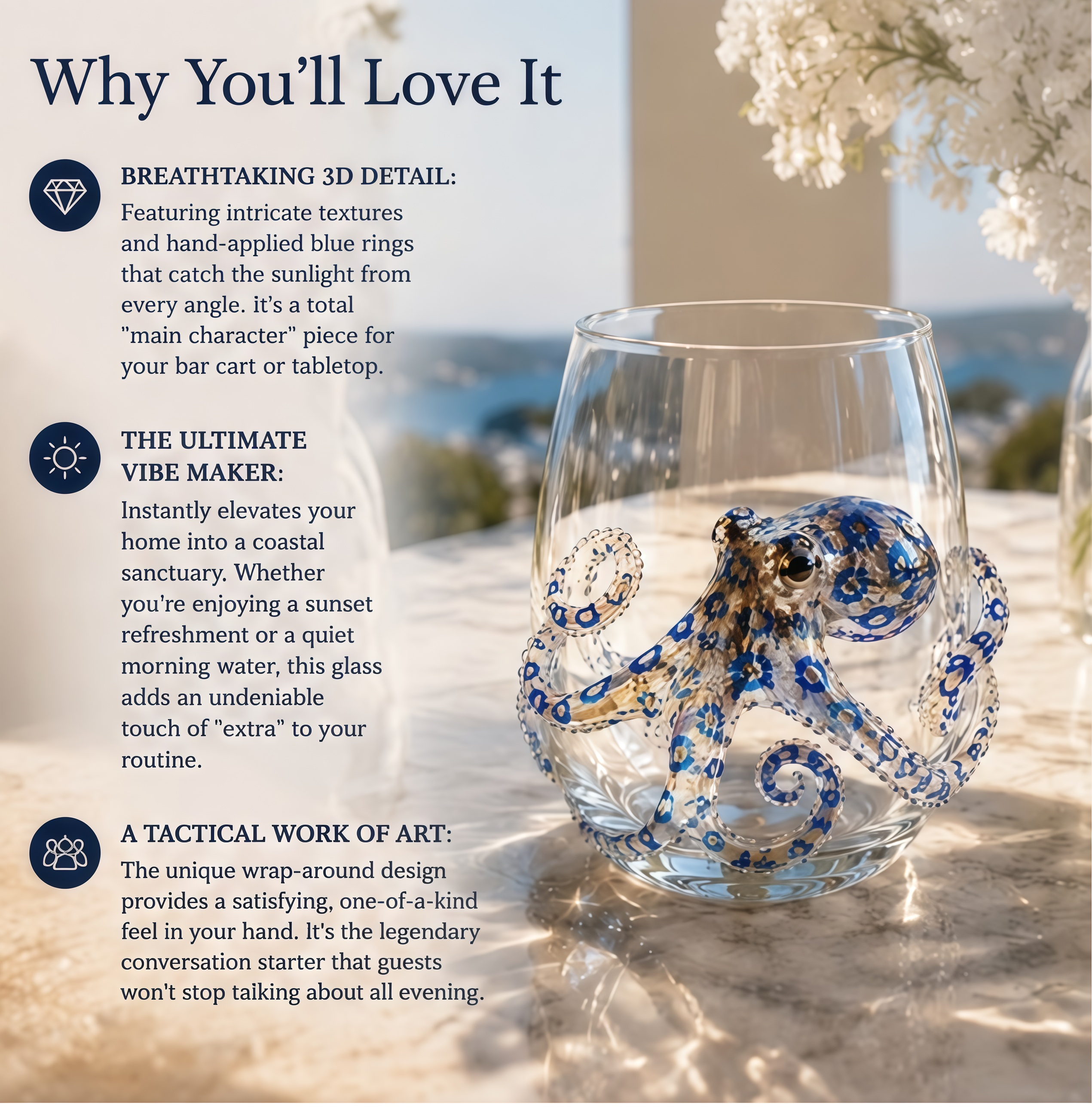 🔥Summer Sale 50% OFF🔥 - Artisanal Blue Ringed Octopus Glassware