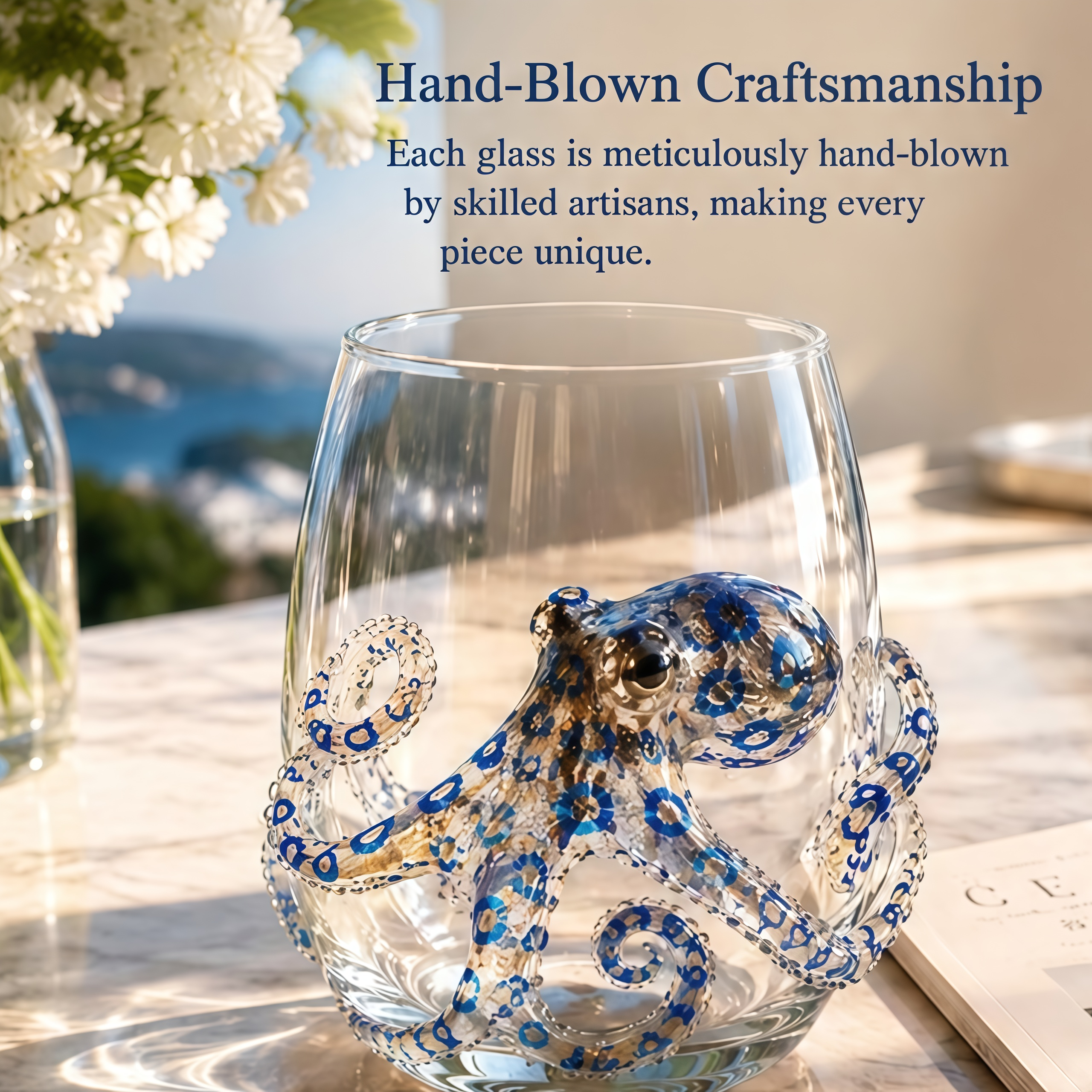 🔥Summer Sale 50% OFF🔥 - Artisanal Blue Ringed Octopus Glassware