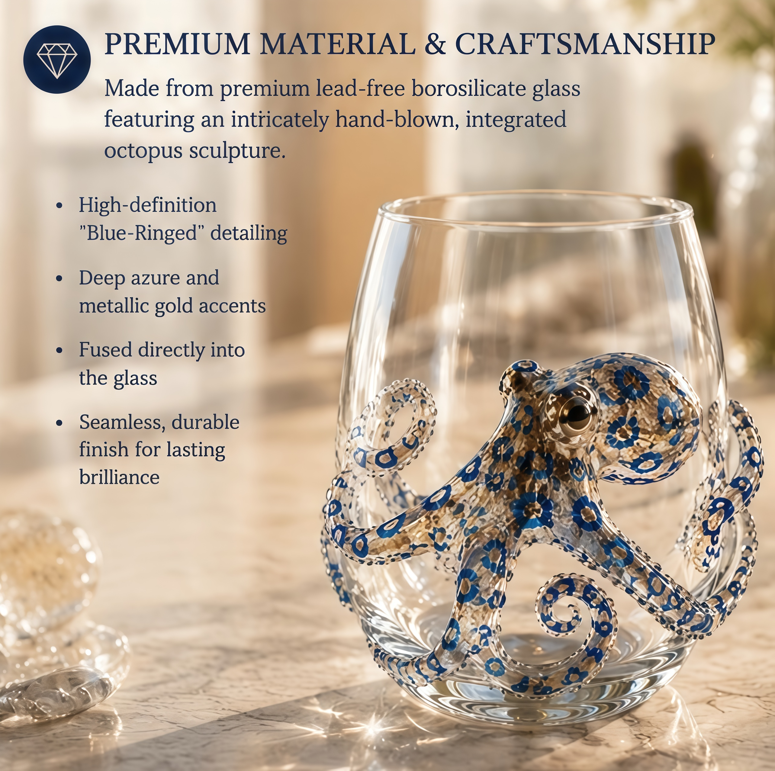 🔥Summer Sale 50% OFF🔥 - Artisanal Blue Ringed Octopus Glassware