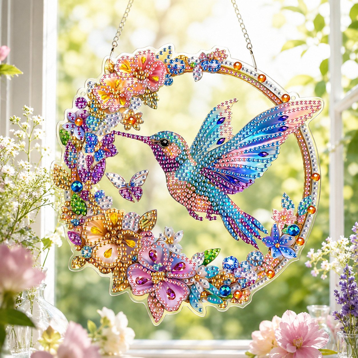 💥LAST DAY 50% OFF - Hummingbird Diamond Art Hanging Ornament Kit