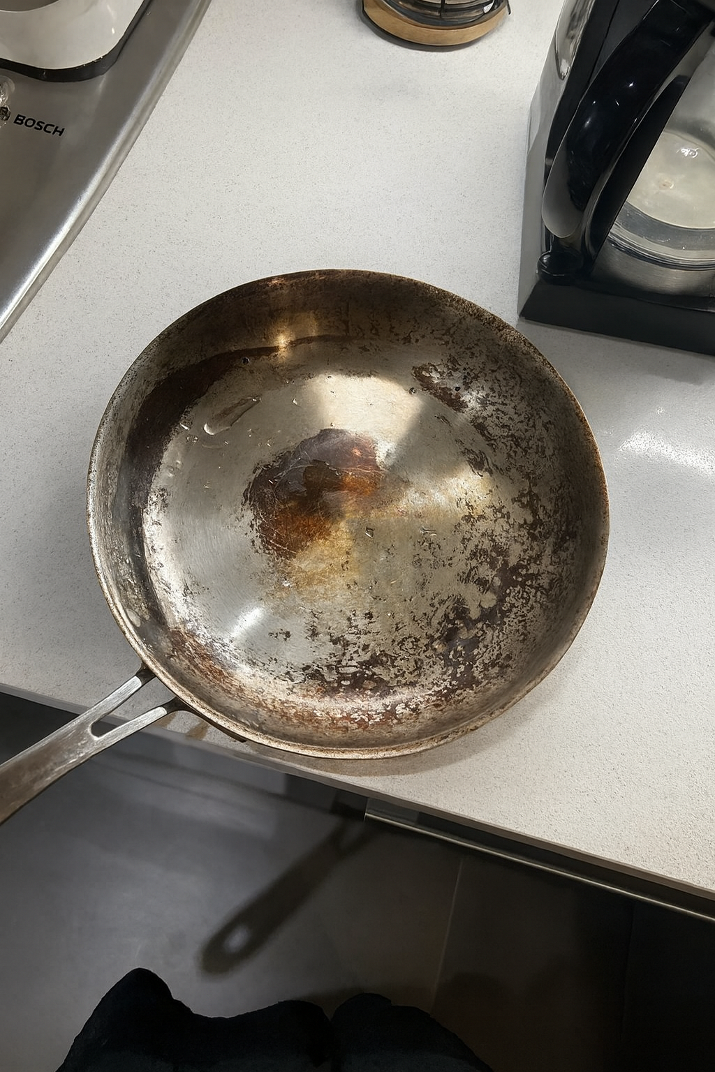 Worn non-stick pan