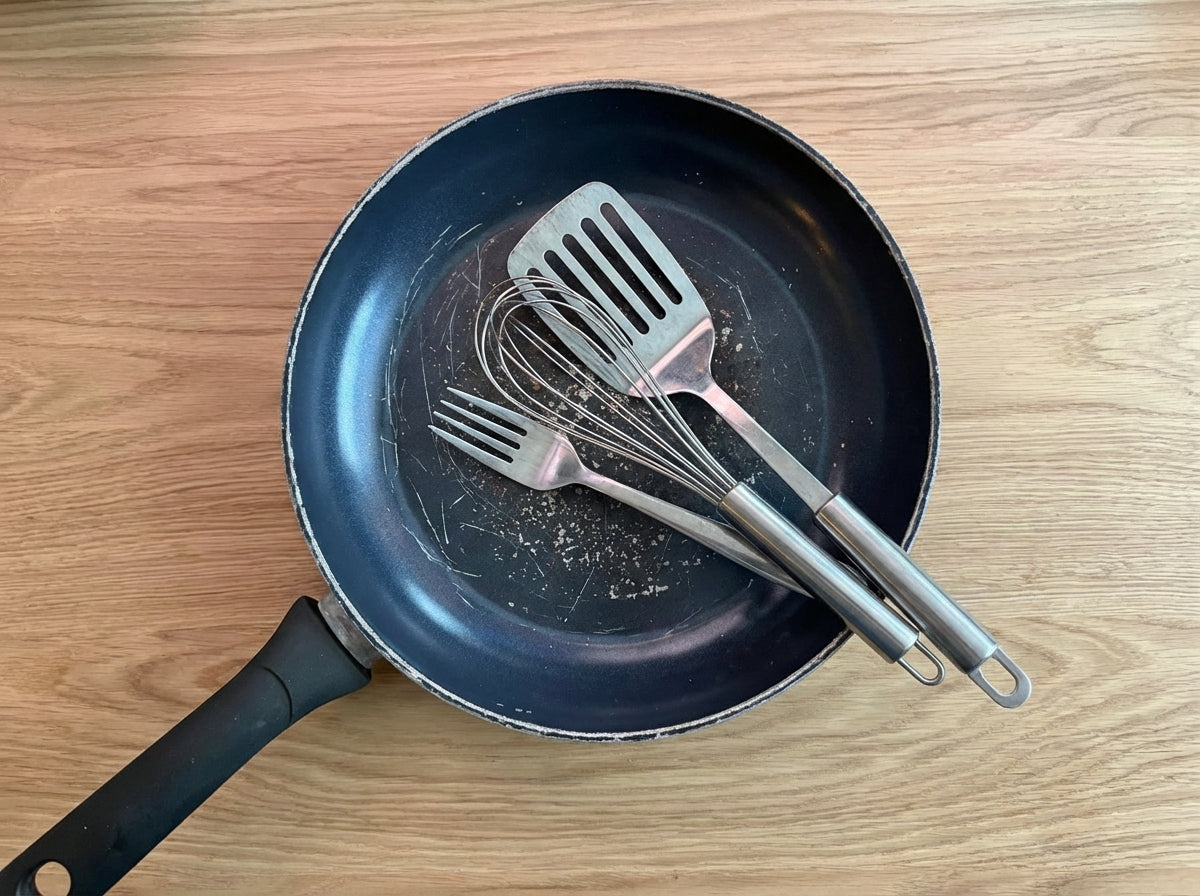 Scratched cookware