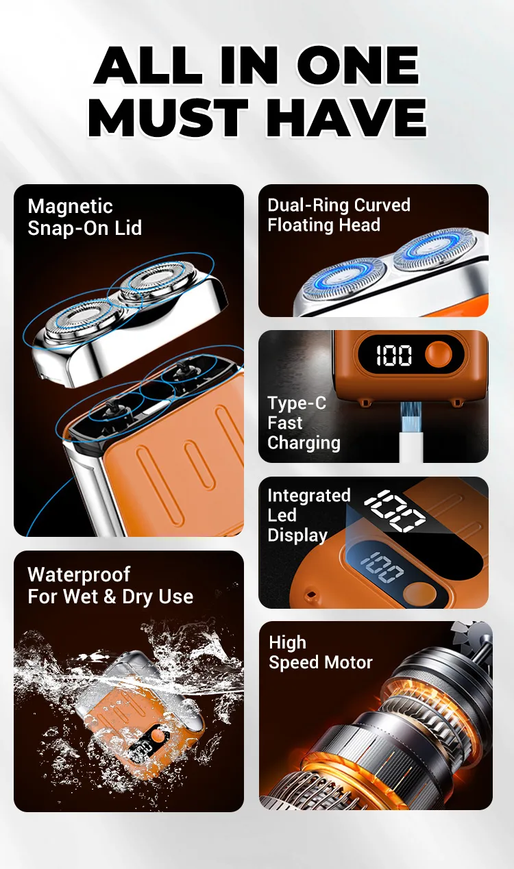Mini rotary shaver detail