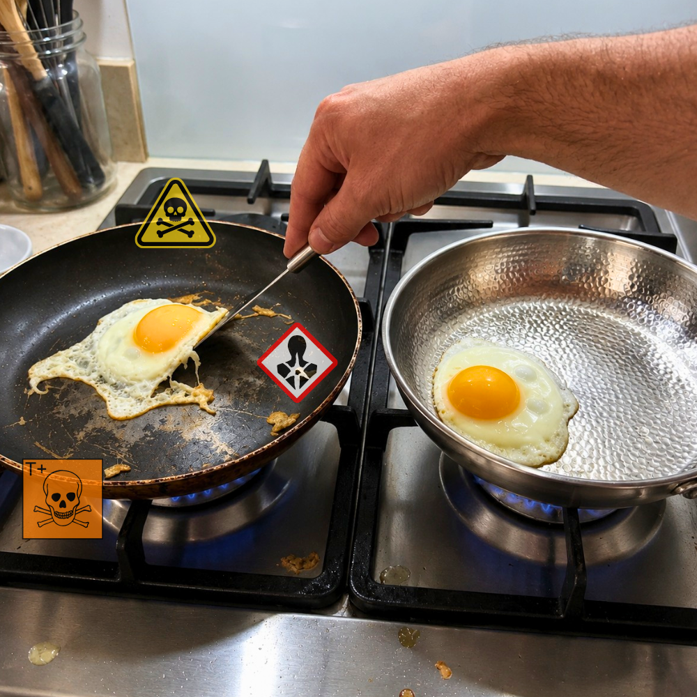 Toxic coated pan vs Titanox pure titanium pan