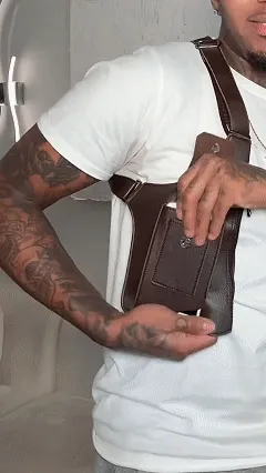 Double Shoulder Armpit Bag worn on body