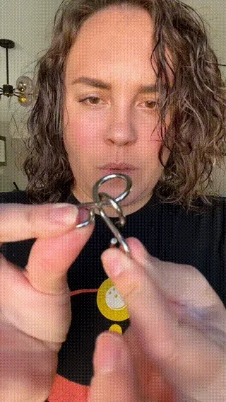 Metal puzzle solving demonstration