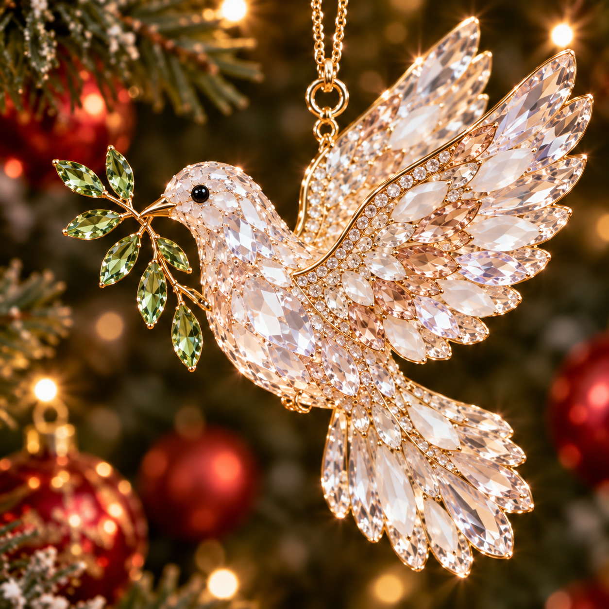 ⏳ Last Day 50% OFF – 💎 Luxury Crystal Christmas Ornaments | Sparkling Gemstone Peacock, Butterfly & Bird Tree Decorations for Elegant Holiday Décor 🎄✨