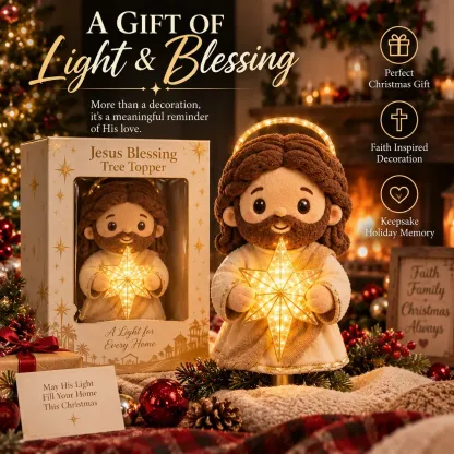 ⏳ Last Day 50% OFF – ✝️ Christian Christmas Tree Topper | Cute Jesus Blessing & Mary Grace Designs for Faith-Filled Trees, Family Traditions & Meaningful Holiday Décor 🎄