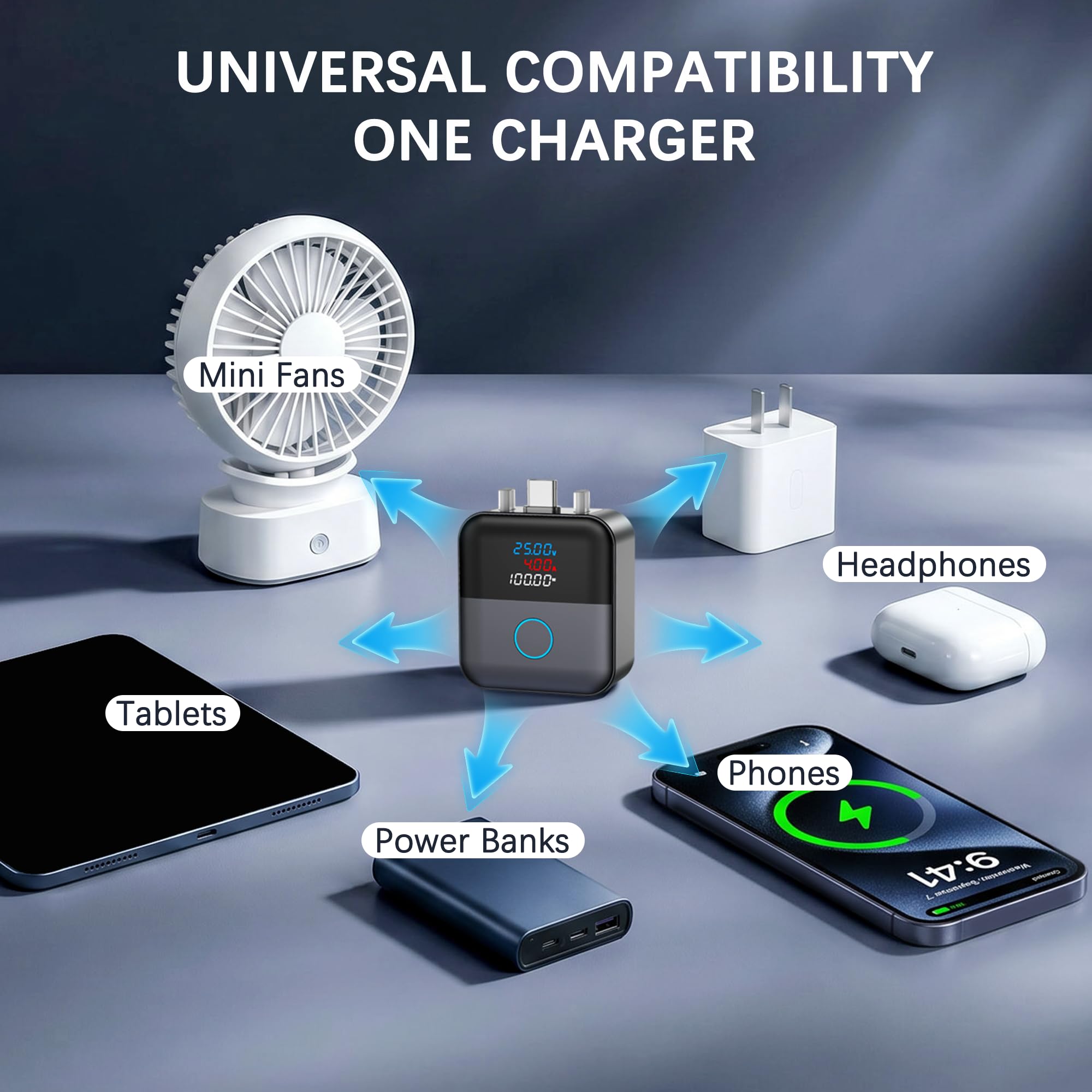 One USB-C charging protector for everyday electronic devices USB-C charging protector compatible with phones tablets headphones power banks and small electronic devices