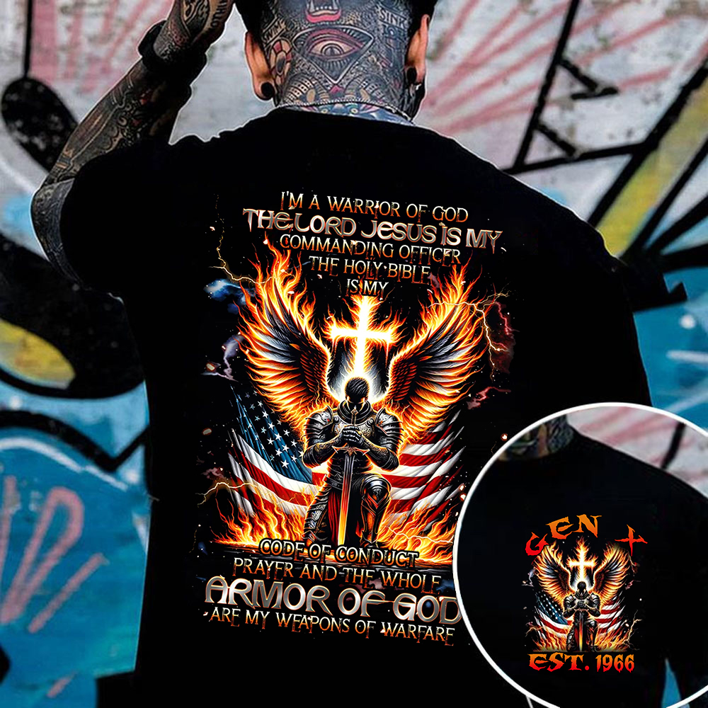 I'm A Warrior Of God The Lord Jesus Is My Commanding Officer The Holy Bible Custom Year Tshirt, Custom Year Gen X ,Boomer, Gen Y Tshirt