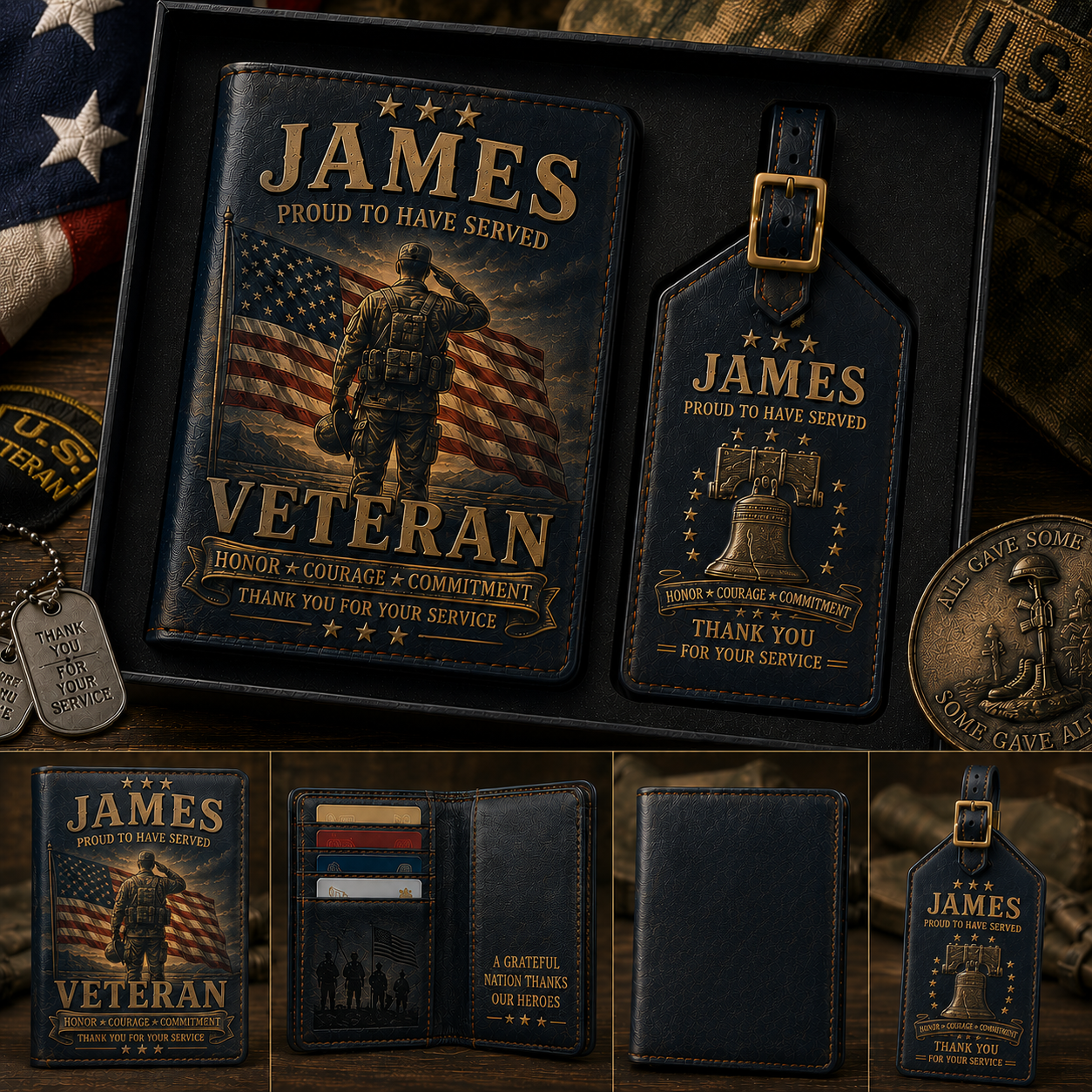 Personalised Men’s Passport Cover and Luggage Tag Set — The Perfect Gift for Men