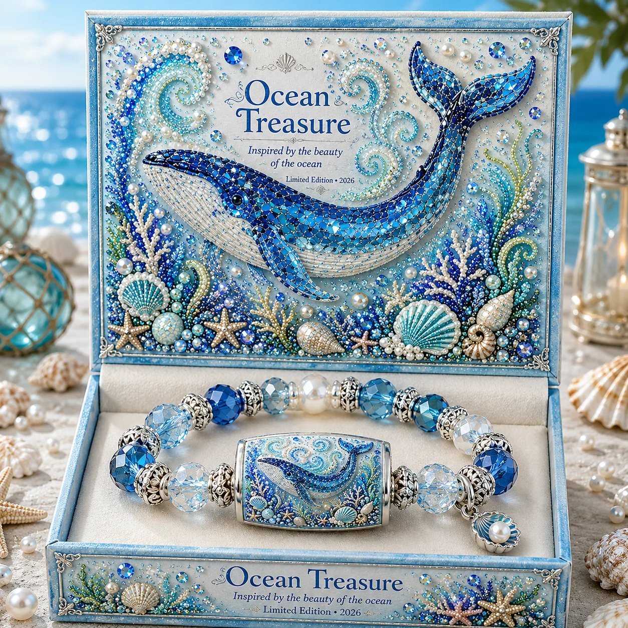 🌊 Last Day 49% OFF – Ocean Theme Charm Bracelet Collection | Blue Beaded Marine Life Jewelry Inspired by the Sea 💙🐚