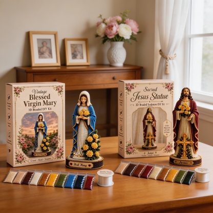 ✝️Sacred Jesus&mary Statue 3D Beaded DIY Kit💕