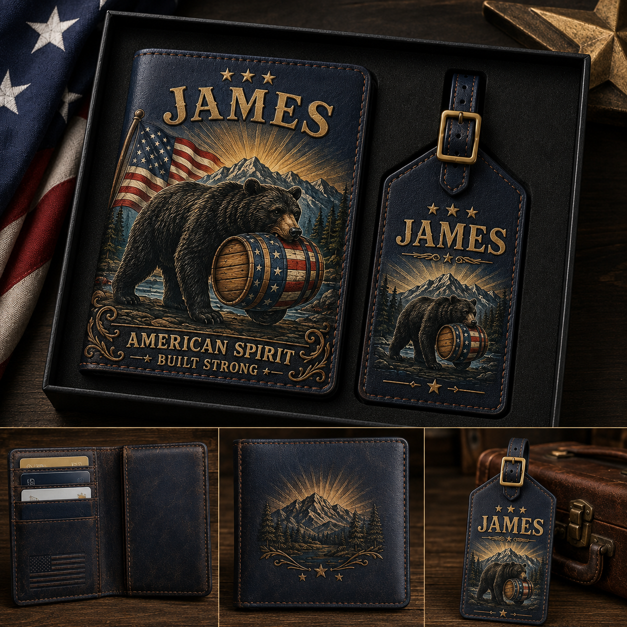 Personalised Men’s Passport Cover and Luggage Tag Set — The Perfect Gift for Men
