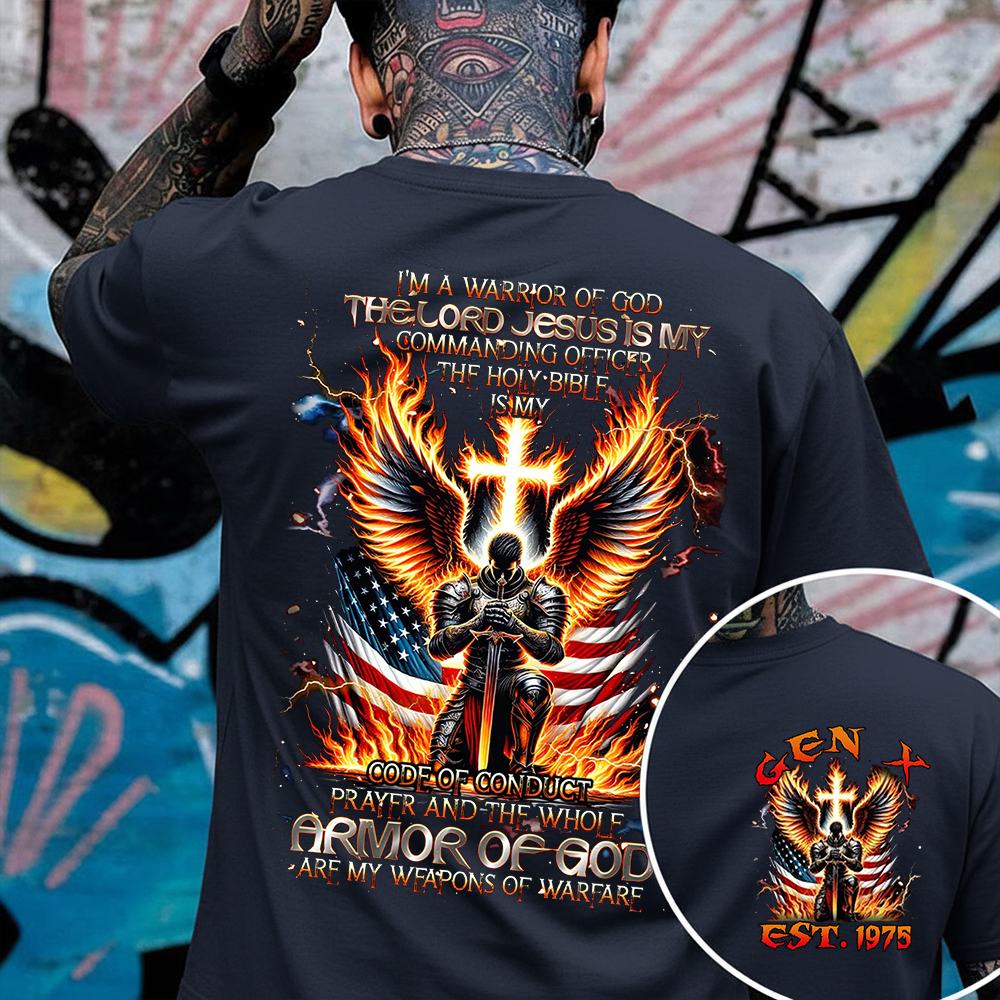 I'm A Warrior Of God The Lord Jesus Is My Commanding Officer The Holy Bible Custom Year Tshirt, Custom Year Gen X ,Boomer, Gen Y Tshirt
