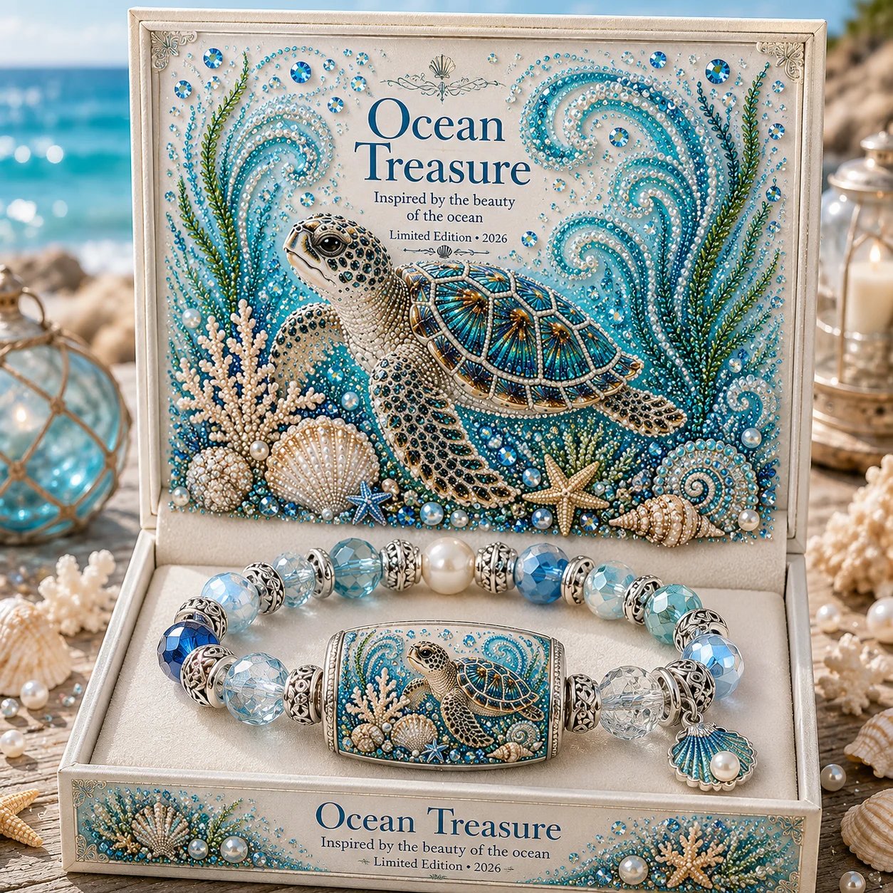 🌊 Last Day 49% OFF – Ocean Theme Charm Bracelet Collection | Blue Beaded Marine Life Jewelry Inspired by the Sea 💙🐚