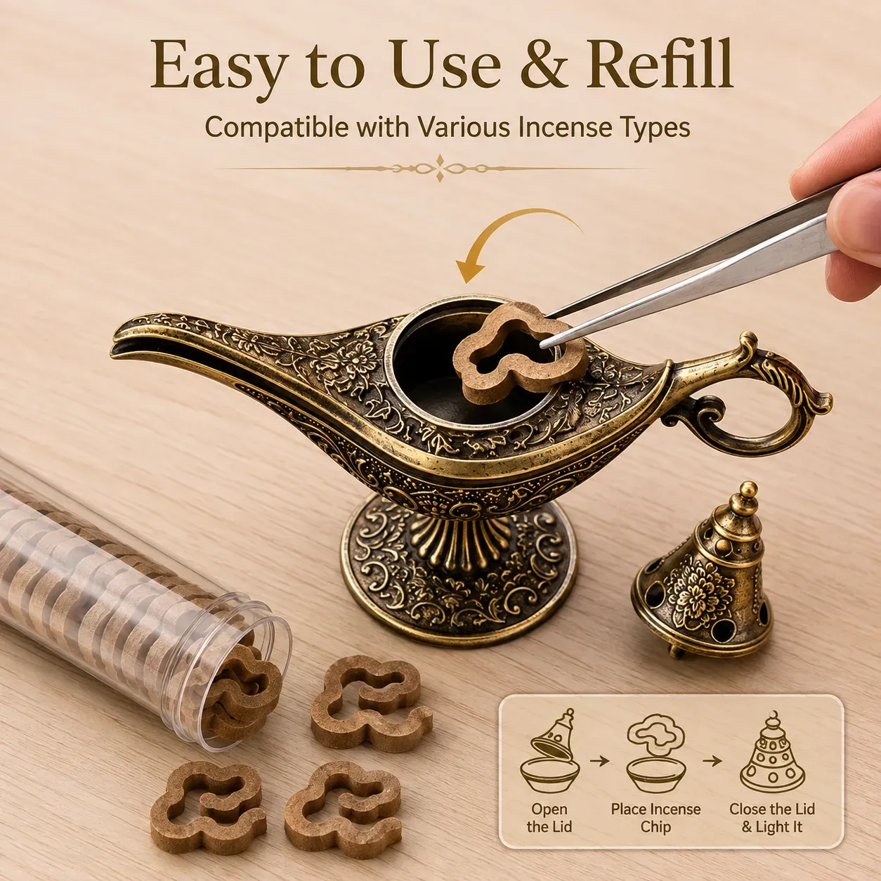 🎁Last Day Promotion 50% OFF🔥Vintage Aladdin Genie Lamp Incense Holder