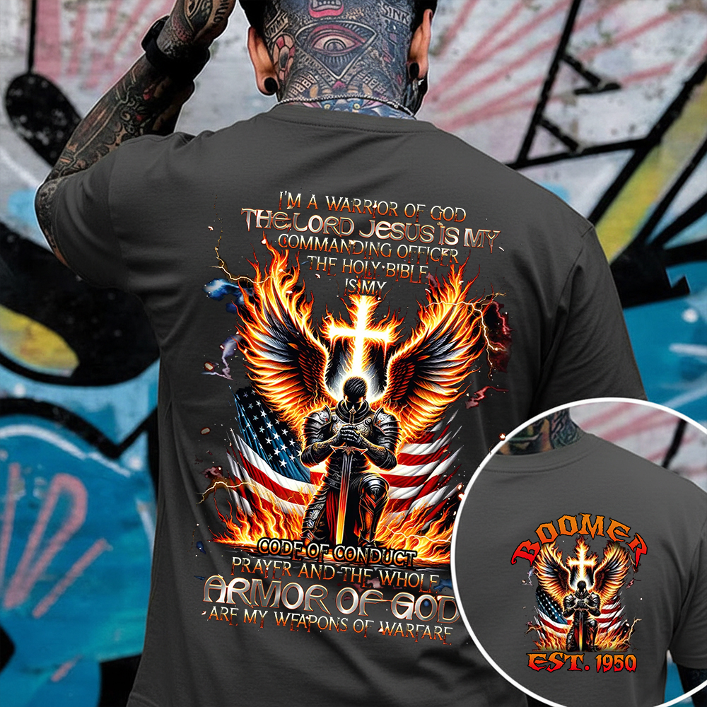 I'm A Warrior Of God The Lord Jesus Is My Commanding Officer The Holy Bible Custom Year Tshirt, Custom Year Gen X ,Boomer, Gen Y Tshirt