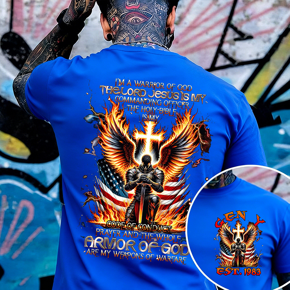 I'm A Warrior Of God The Lord Jesus Is My Commanding Officer The Holy Bible Custom Year Tshirt, Custom Year Gen X ,Boomer, Gen Y Tshirt