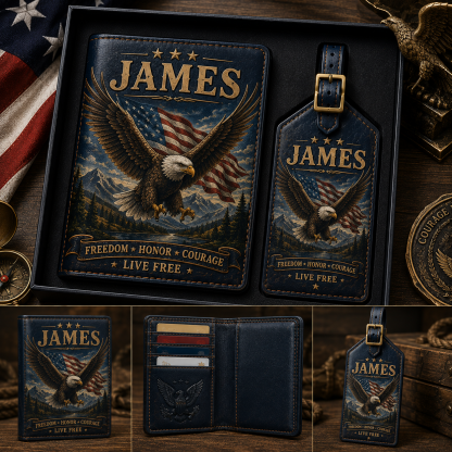 Personalised Men’s Passport Cover and Luggage Tag Set — The Perfect Gift for Men