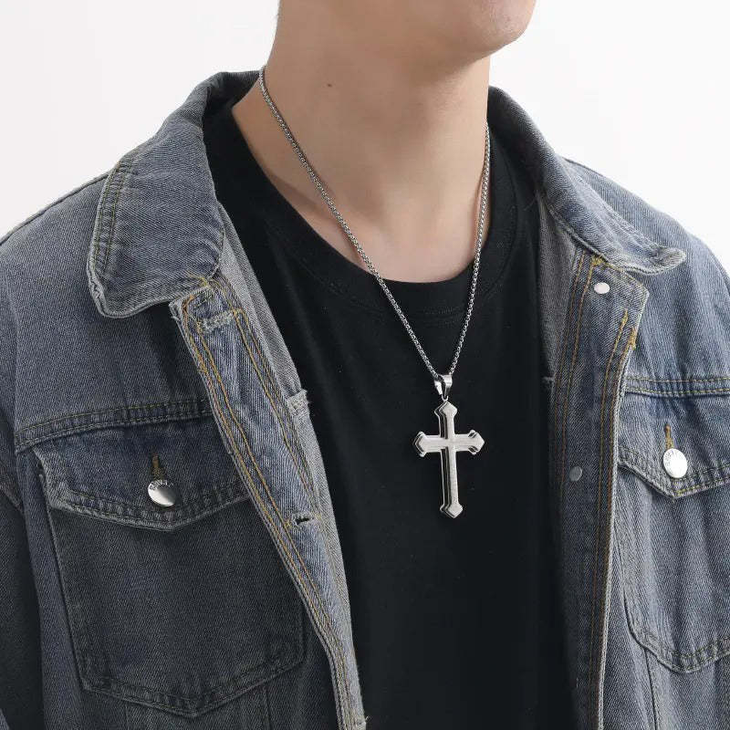 Men's Lord's Prayer Cross Necklace