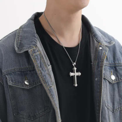 Men's Lord's Prayer Cross Necklace