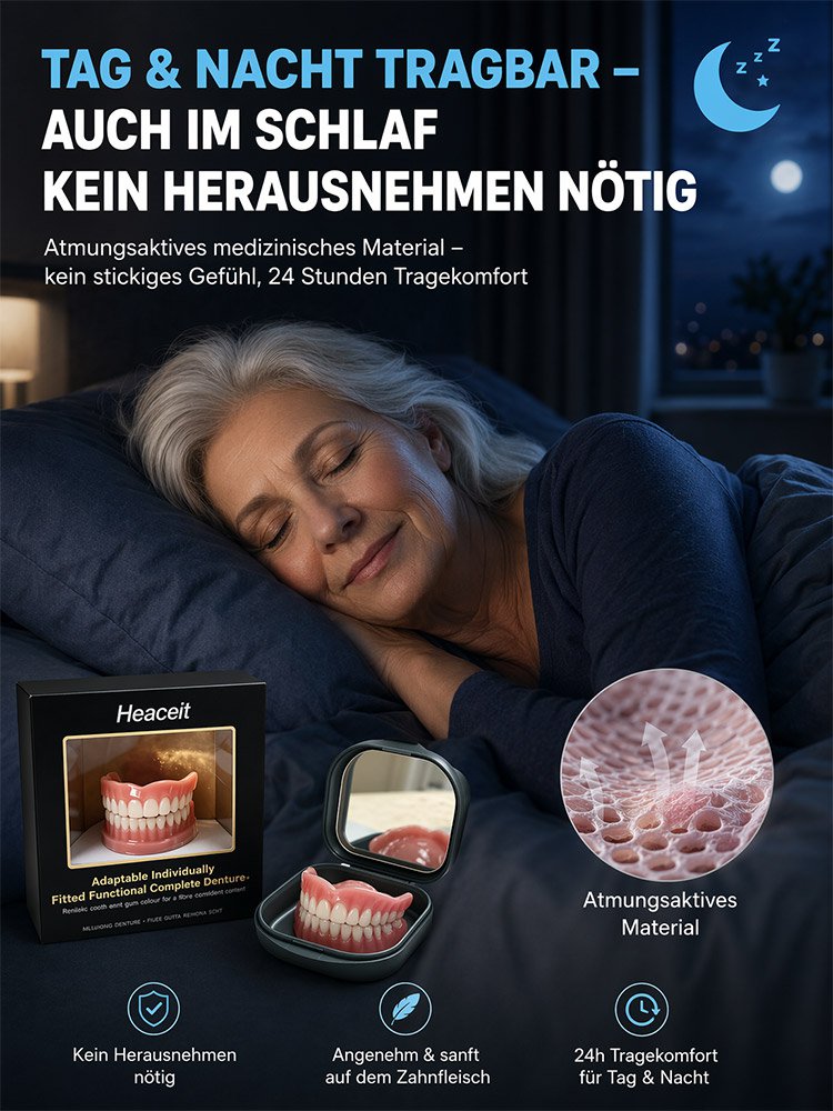 【 Empfohlen von Münchener Experten 】Inklusive tragbarem Zahnersatzbehälte | Ohne Haftcreme