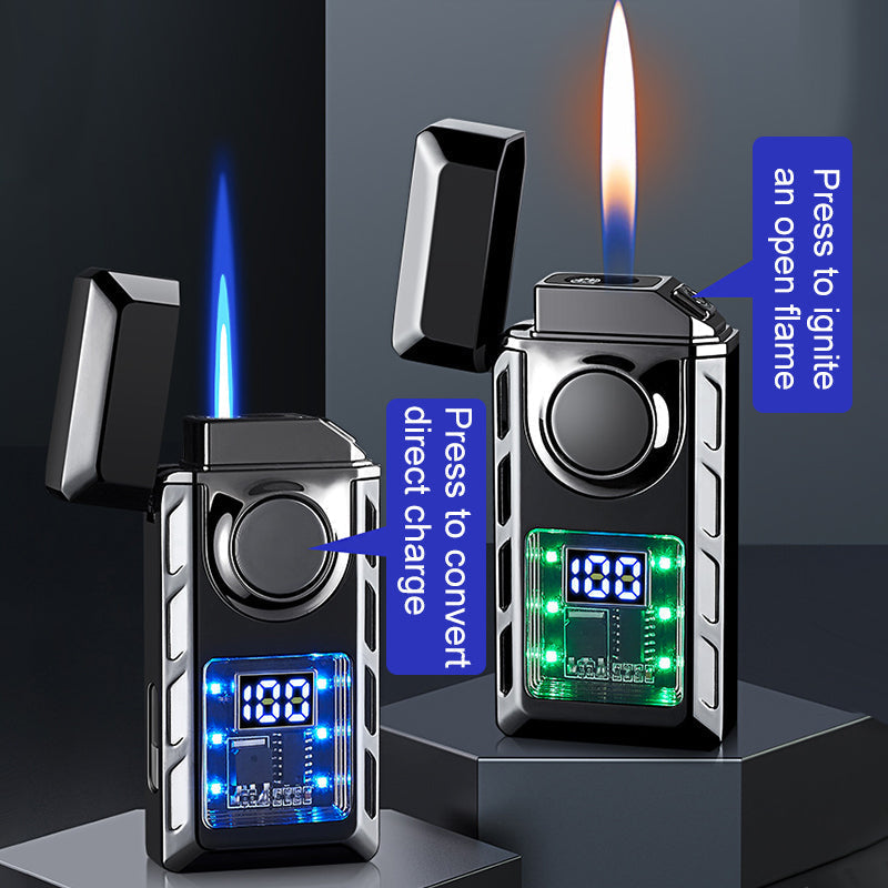 🔥2026 Neue Produktauflistung - Multifunktionales Doppelflammen-Feuerzeug mit farbigen Lichtern